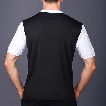 Yoddha Mesh - V neck White and Black T-shirt