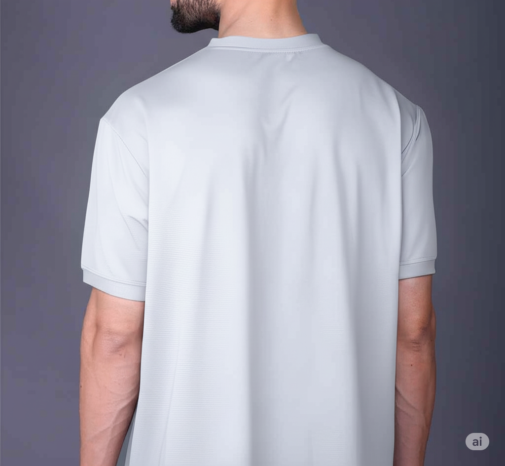 Yoddha Mesh - V neck White T-shirt