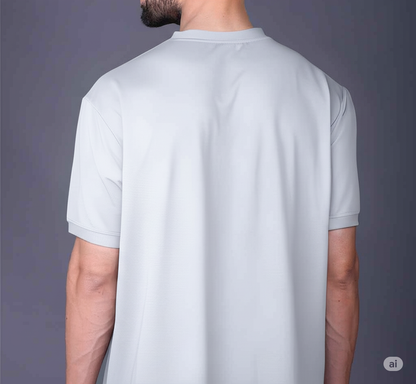 Yoddha Mesh - V neck White T-shirt