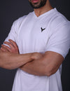 Yoddha Stretch - V neck White T Shirt