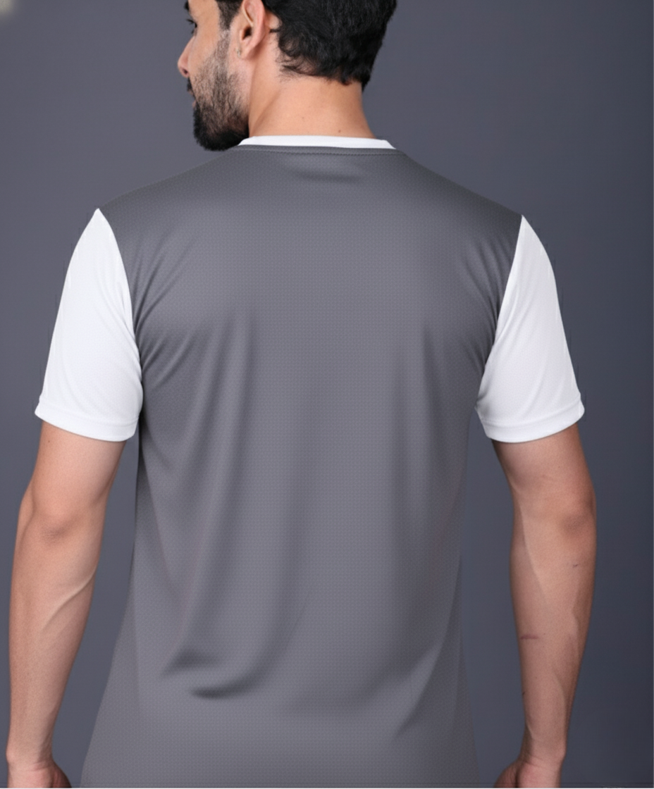 Yoddha Mesh - V neck White and Graphite T-shirt
