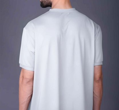Yoddha Mesh - V neck White T-shirt