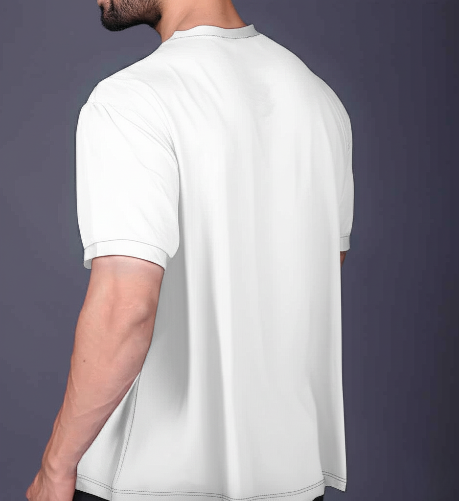 Yoddha Mesh - V neck White T-shirt