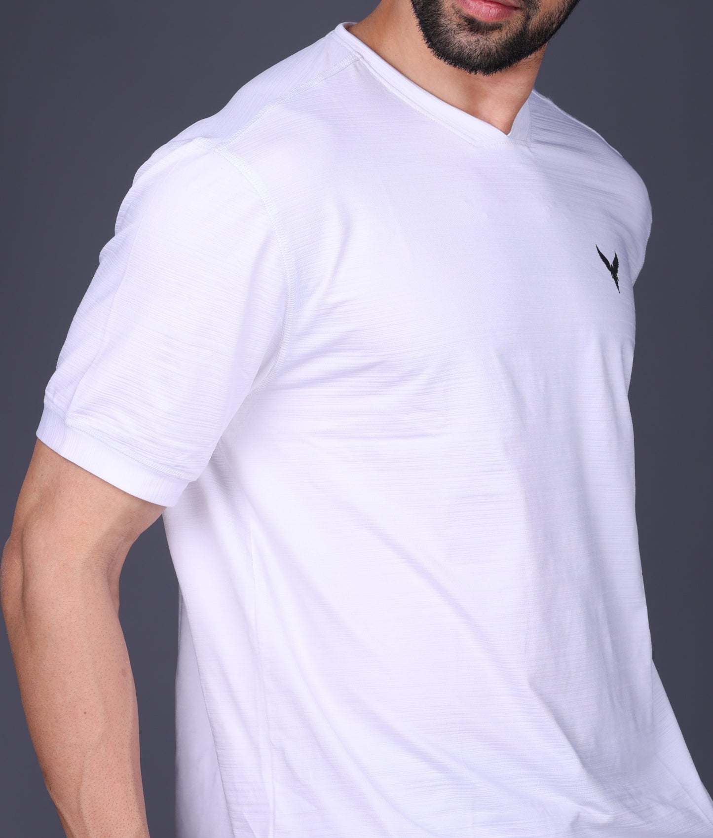 Yoddha Stretch - V neck White T Shirt
